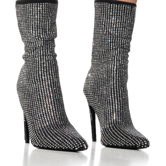 Azalea Wang Rhinestone Booties - Picture 1 of 7